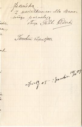 List od Feliksa Grodzkiego do Erazma Majewskiego (rękopis)  strona 3