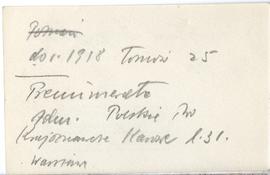 Fiszka z odręcznymi notatkami bibliograficznymi Józefa Żurowskiego  strona 2: "Poznań […]"