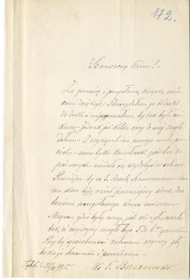 List od F. Brzozowskiego do Erazma Majewskiego (rękopis)  strona 1