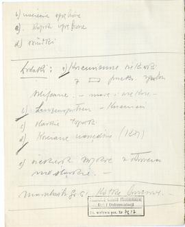 Zespół odręcznych notatek Józefa Żurowskiego (w tym opisy zabytków i zapiski bibliograficzne) wra...