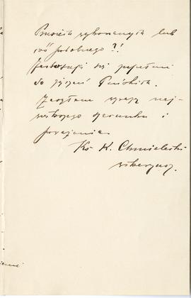 List od Kazimierza Chmieleckiego do Erazma Majewskiego (rękopis)  strona 3