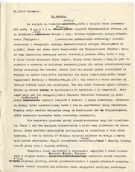 Fragment maszynopisu Józefa Żurowskiego z odręcznymi poprawkami pt. "Do wstępu" stanowi...