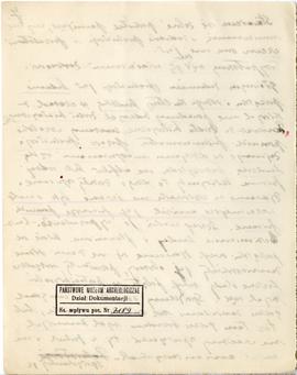 Rękopis wykładów Józefa Żurowskiego z zakresu archeologii przedhistorycznej  strona 14: pieczątka...