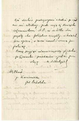 List od A. Chotyńskiego do Erazma Majewskiego (rękopis)  strona 2