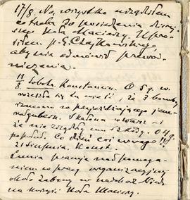 Notatnik nr 64 z odręcznymi notatkami Erazma Majewskiego z okresu od 25.07.1906 r. do 05.01.1907 ...