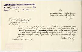 Rękopis. Pismo konserwatora Michała Drewko z dnia 20 stycznia 1925 r. do Kierownika Państwowego G...