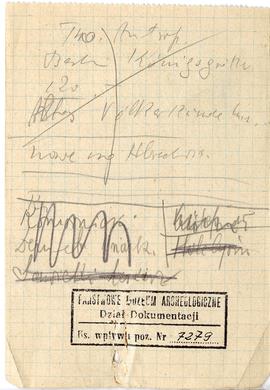 Fiszka z odręcznymi notatkami bibliograficznymi Józefa Żurowskiego  strona 2