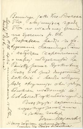 List od Erazma Majewskiego do NN (Ksawerego Chamca?) (rękopis)  strona 2