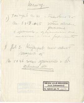Zespół odręcznych notatek Józefa Żurowskiego (w tym opisy zabytków i zapiski bibliograficzne) wra...
