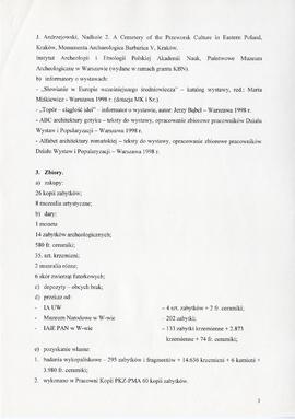 Państwowe Muzeum Archeologiczne w Warszawie. Sprawozdanie z działalności w roku 1998.  Maszynopis...