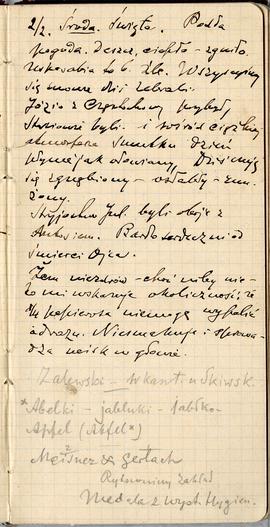 Notatnik nr 53 z odręcznymi notatkami Erazma Majewskiego z dn. 02.02.1898 r.: "Środa. Święto...