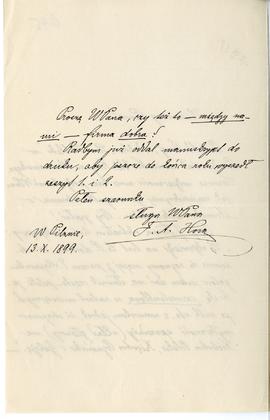 List od prof. F. A. Hory do Erazma Majewskiego (rękopis)  strona 2