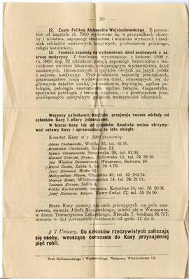 Strona 20 z nieznanej publikazji - "Zapis Feliksa Aleksandra Wojciechowskiego […]" - zn...
