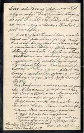 List od Włodzimierza Demetrykiewicza do Erazma Majewskiego (rękopis)  strona 4