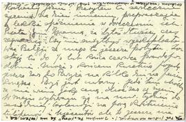 Kartka pocztowa z rękopisem listu Felicji Żurowskiej (Lili) do Józefa Żurowskiego z dnia 18.03.19...