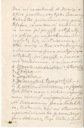 List (rękopis) od Mariana Kucz do Erazma Majewskiego  strona 2