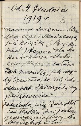Notatnik nr 94 z odręcznymi notatkami Erazma Majewskiego z okresu od 04.12.1919 r. do 29.12.1919 ...