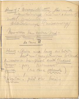 Fragment brulionu Józefa Żurowskiego z notatkami w języku niemieckim na temat kultury merowińskie...