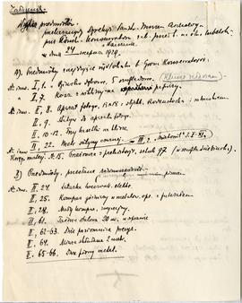 Rękopis. Pismo konserwatora Michała Drewko z dnia 24 sierpnia 1929 r. do Kierownictwa Państwowego...