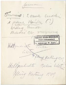 Zbiór odręcznych notatek Józefa Żurowskiego dotyczących literatury do pracy doktorskiej pt. Wykop...