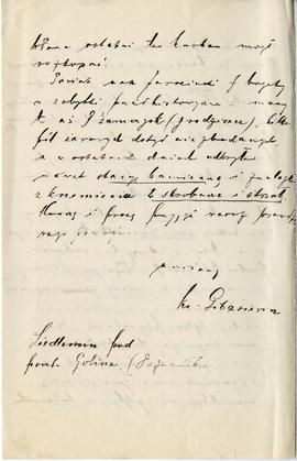 List od księdza Gibasiewicza do Erazma Majewskiego (rękopis)  strona 4