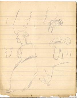 Fragment brulionu Józefa Żurowskiego z notatkami w języku niemieckim na temat kultury merowińskie...