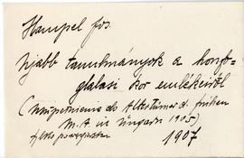 Fiszka z odręcznymi notatkami bibliograficznymi Józefa Żurowskiego  strona 1: "Hampel Jos.  ...