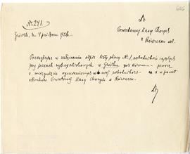 Rękopis. Pismo konserwatora Michała Drewko z dnia 4 października 1926 r. do Państwowej Kasy Chory...