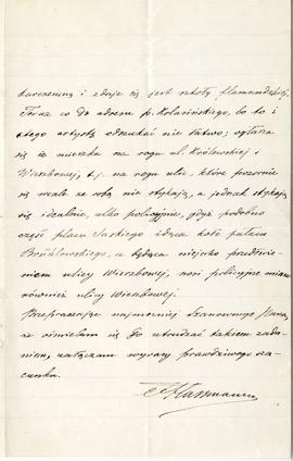 List od T. Hassmanna do Erazma Majewskiego (rękopis)  strona 3