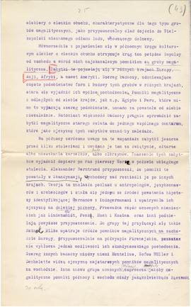 Maszynopis i rękopis trzynastu wykładów Józefa Żurowskiego na temat kultury megalitycznej  strona...