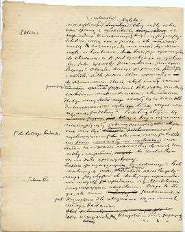 Niekompletny brudnopis listu Erazma Majewskiego do prof. Gumplowicza z dnia  09.08.1908 r.  stron...