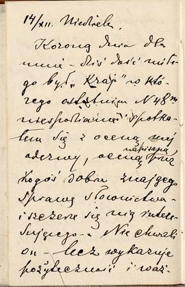 Notes nr 21 z wpisami odręcznymi  Erazma Majewskiego z okresu 01.12.1884 r.-15.05.1885 r.  strona.