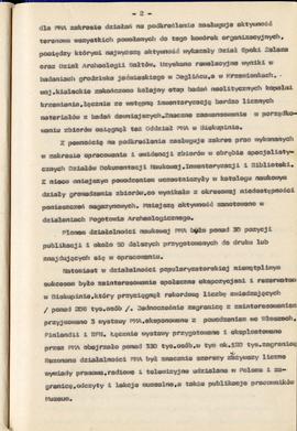 Państwowe Muzeum Archeologiczne w Warszawie. Sprawozdanie z działalności w roku 1986.  Maszynopis...