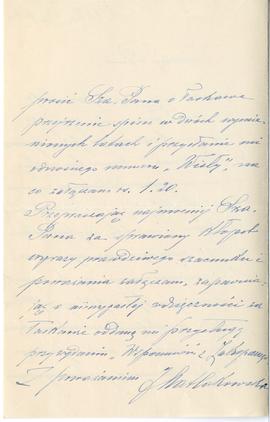 List od J. Matlakowskiej do Erazma Majewskiego (rękopis)  strona 2