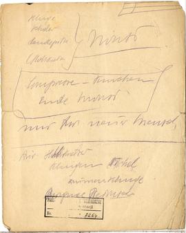 Fragment brulionu Józefa Żurowskiego z notatkami w języku niemieckim na temat kultury merowińskie...