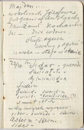 Notatnik nr 62 z odręcznymi notatkami Erazma Majewskiego z okresu od 29.09.1904 r. do 23.02.1905 ...