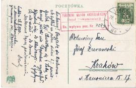 Pocztówka z rękopisem listu Michała Drewki do Józefa Żurowskiego z dnia 28.10.1920 r.  strona 1 (...