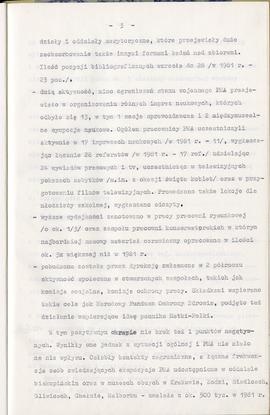 Państwowe Muzeum Archeologiczne w Warszawie. Sprawozdanie z działalności w roku 1982. Mszynopis. ...