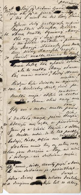 Fragment rękopisu tłumaczenia na język polski serbskich pieśni ludowych  strona 3