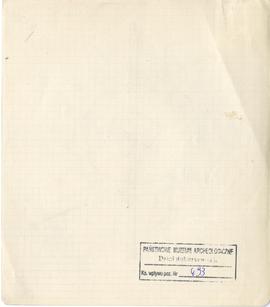 Rysunek odręczny jbw. Gródek  pow. Równe  pole "Nad Rudnikiem". Plan kurhanu X. Skala: ...