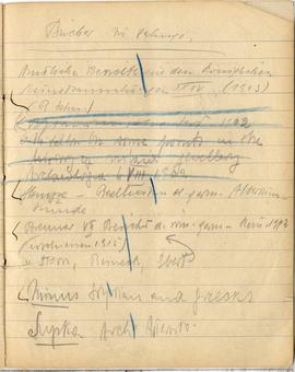 Fragment brulionu Józefa Żurowskiego z notatkami w języku niemieckim na temat kultury merowińskie...