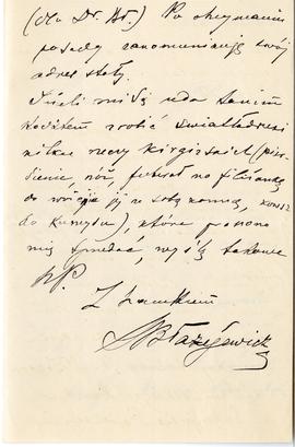 List od Stanisława Błażejewicza do Erazma Majewskiego (rękopis)  strona 3
