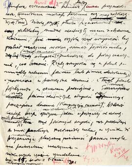 Odręczne notatki Józefa Żurowskiego wraz z materiałem ilustracyjnym do artykułu pt. "Dwa gro...