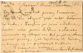 Karta pocztowa od Stanisławy Dąbrowskiej do Erazma Majewskiego (rękopis)  strona 2 (rewers)