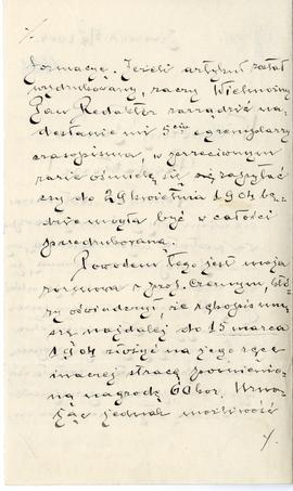 List od Antoniego Łukasiewicza do Erazma Majewskiego (rękopis)  strona 2