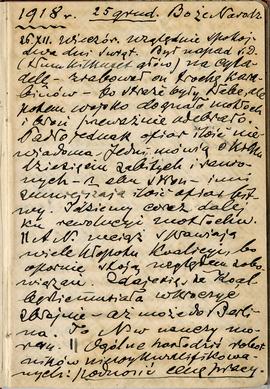 Notatnik nr 92 z odręcznymi notatkami Erazma Majewskiego z okresu od 25.12.1918 r. do czerwca 191...